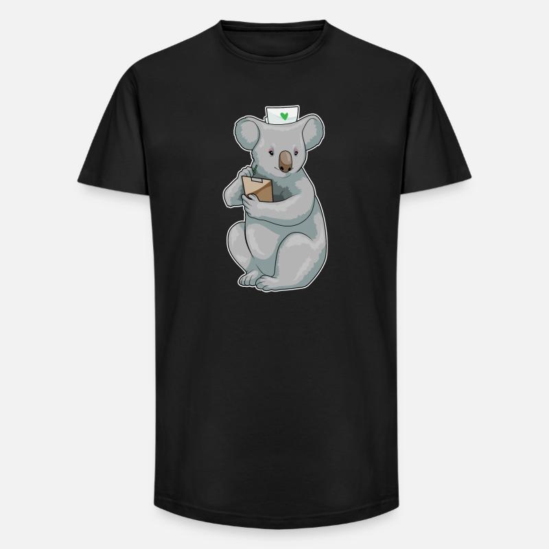 Bloc-notes Koala Nurse - T-shirt coupe longue homme - noir