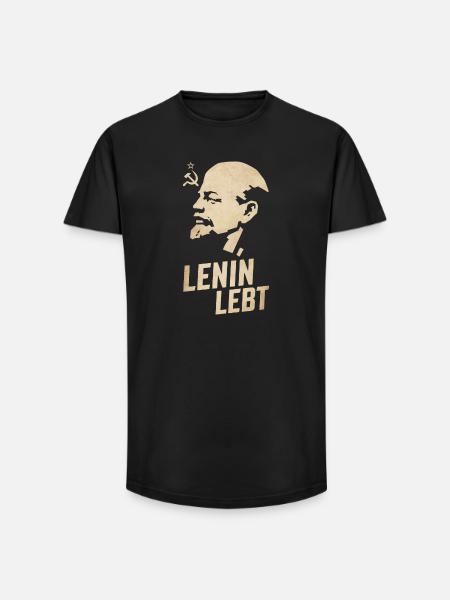Lenin Lebt - Long Fit Männer T-Shirt - Schwarz