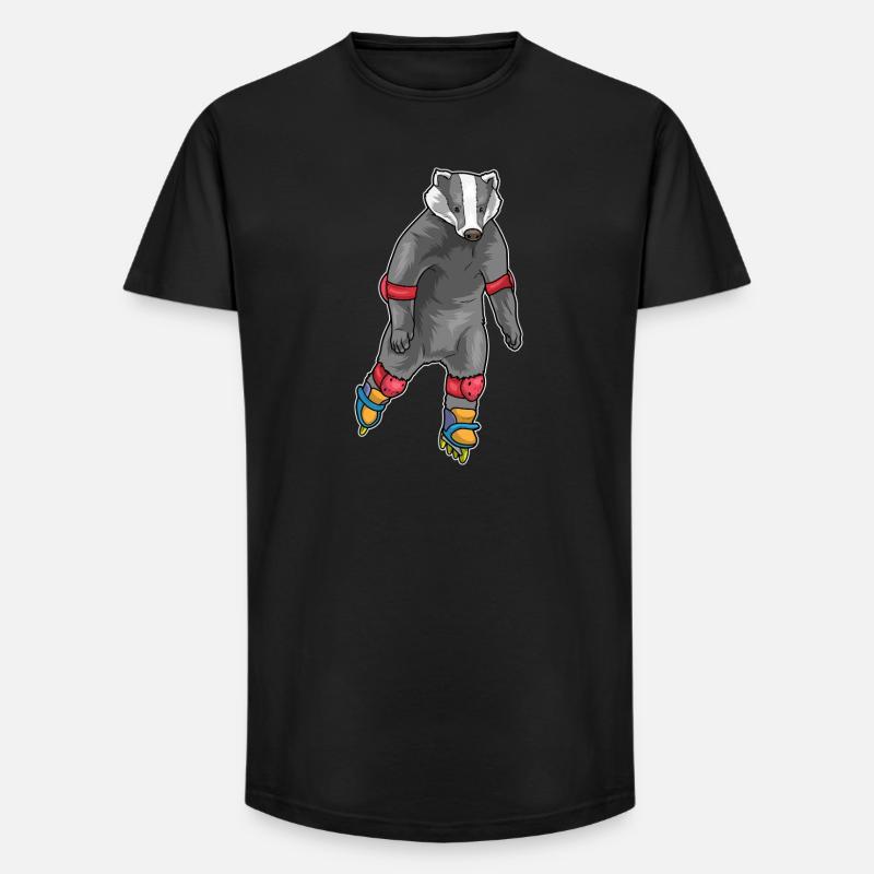 Dachs Inline skating Inline skates - Long Fit Männer T-Shirt - Schwarz