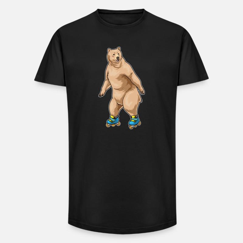 Bär Inline skating Inline skates - Long Fit Männer T-Shirt - Schwarz