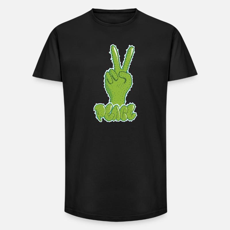Graffiti Peace - Long Fit Männer T-Shirt - Schwarz