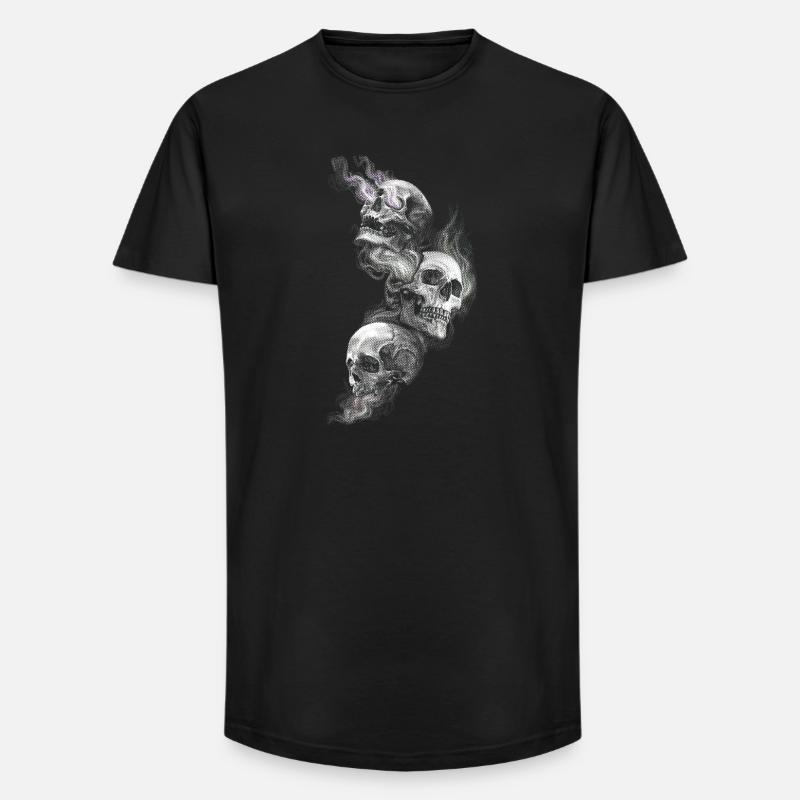 Schädel - Long Fit Männer T-Shirt - Schwarz