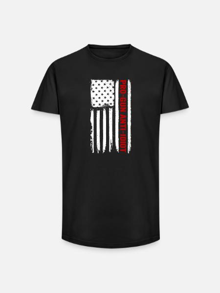 Pro-guns, anti-idiot - Long Fit Men's T-Shirt - black