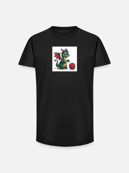 Grüner Drachenball Freund - Long Fit Men's T-Shirt - black