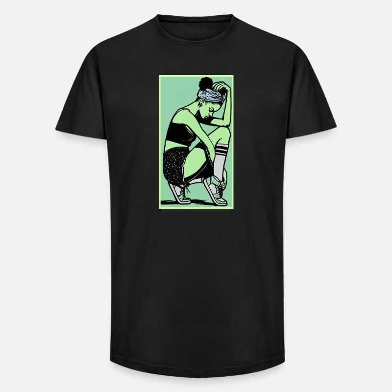 Danseuse #5 - T-shirt coupe longue homme - noir