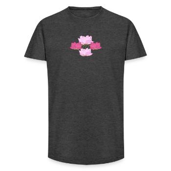 Numéro d’ange du Lotus spirituel 777 - T-shirt coupe longue homme - charbon - Devant - AI Model Male 185 light (185cm)