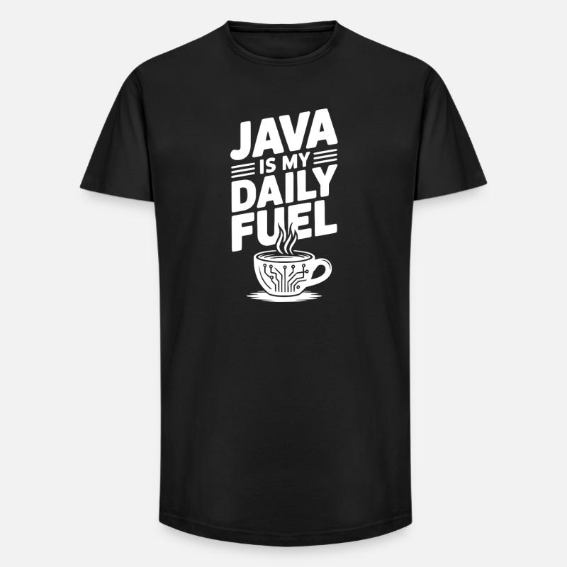 Java is My Daily Fuel - Long Fit Men's T-Shirt - black