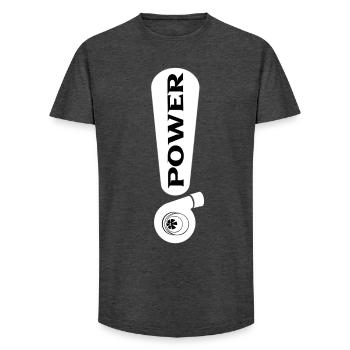 Turbo - Long Fit Men's T-Shirt - charcoal grey - Front - AI Model Male 185 light (185cm)