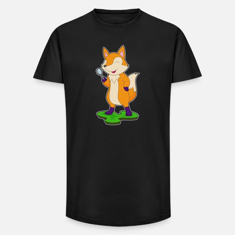 Fuchs Lupe - Long Fit Männer T-Shirt - Schwarz