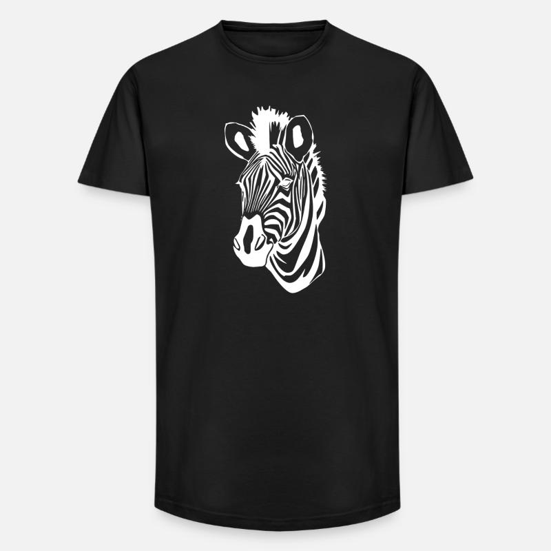 Zebra T-shirt Geschenk - Long Fit Männer T-Shirt - Schwarz