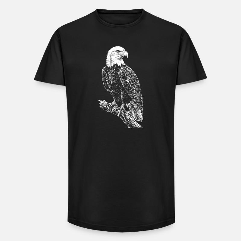 Perched Eagle Silhouette - Long Fit Men's T-Shirt - black