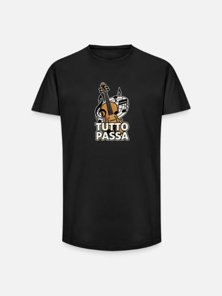 Tutto Passa Violine & Noten - Long Fit Männer T-Shirt - Schwarz