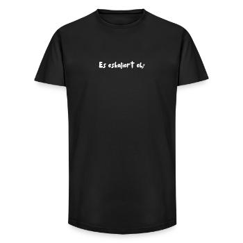 Es eskaliert eh! - Long Fit Männer T-Shirt - Schwarz - Vorne - AI Model Male 185 light (185cm)