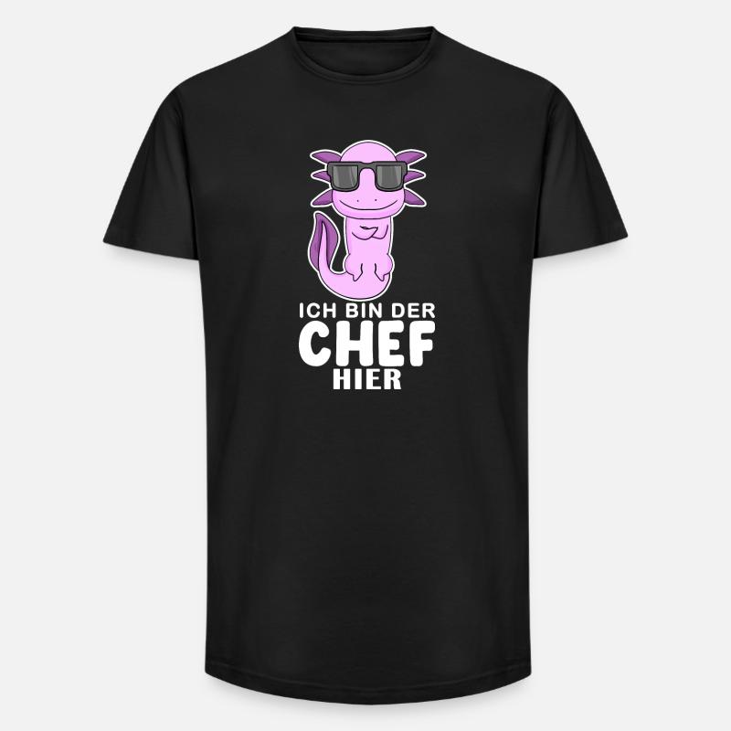 Cool Axolotl Chef - Long Fit Männer T-Shirt - Schwarz