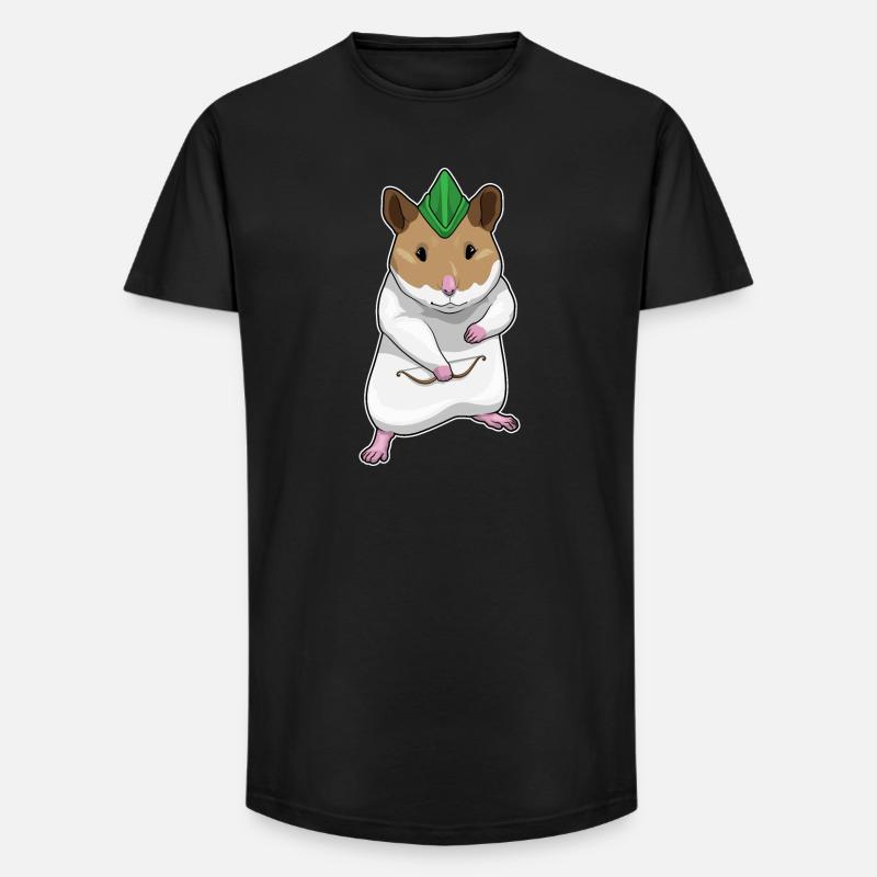 Hamster Bogenschütze Bogen - Long Fit Männer T-Shirt - Schwarz