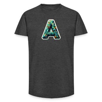 Lettre Un Polygone Coloré - T-shirt coupe longue homme - charbon - Devant - AI Model Male 185 light (185cm)