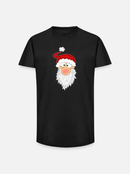 Santa Claus Face - Long Fit Men's T-Shirt - black