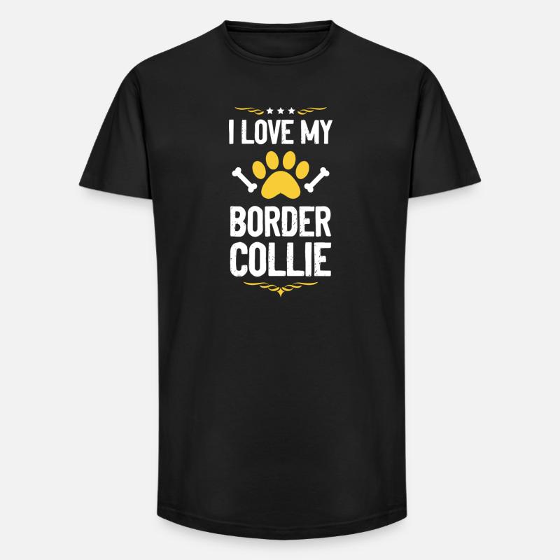 Ich liebe Border Collie - Long Fit Männer T-Shirt - Schwarz