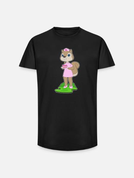 Squirrel Birthday Nurse - Long Fit Men's T-Shirt - black