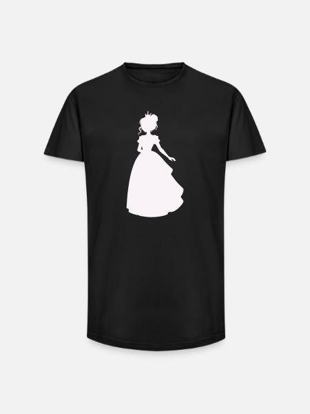 Princesse en robe de bal - T-shirt coupe longue homme - noir