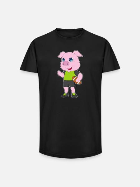 Pig American Football - Long Fit Men's T-Shirt - black