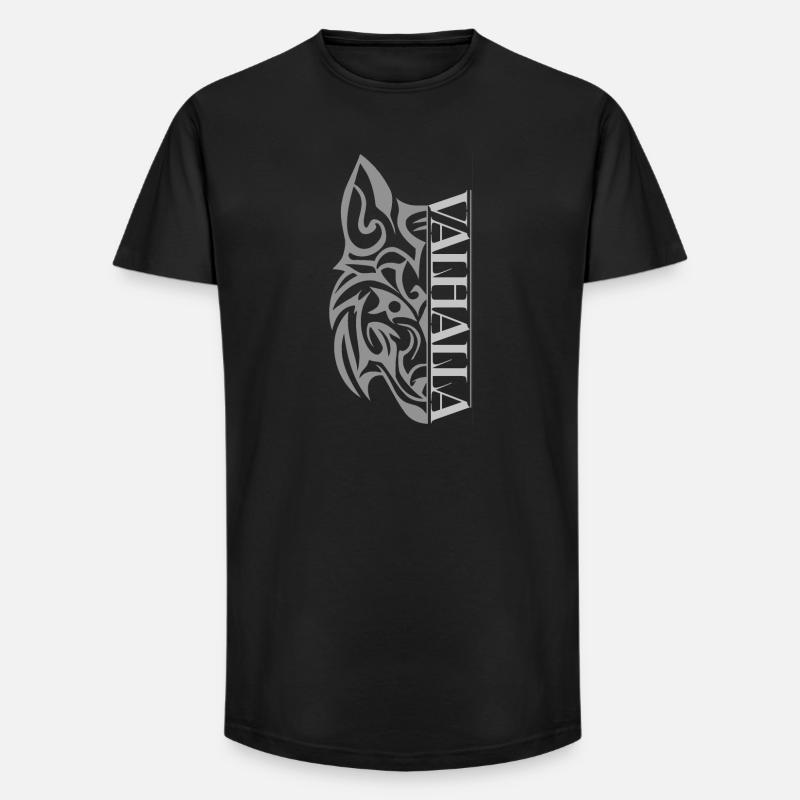 Valhalla Wolf Viking - Long Fit Men's T-Shirt - black