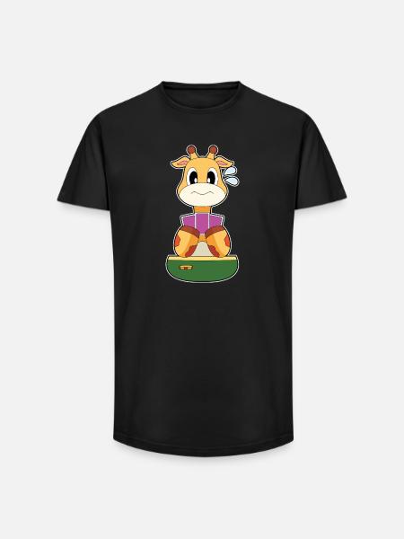 Giraffe Poker Poker Cards - Long Fit Men's T-Shirt - black