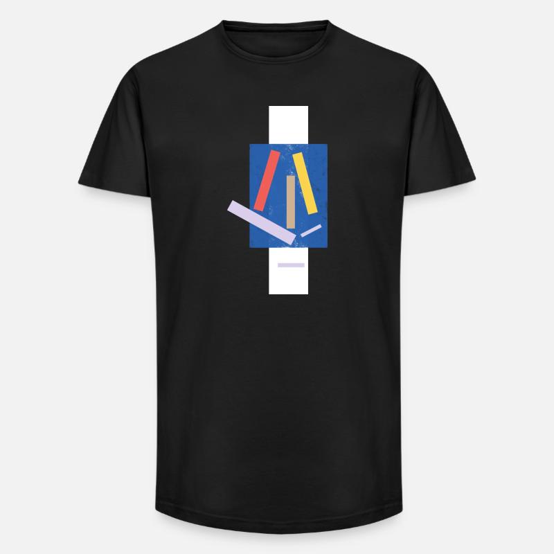 Abstrakte Farbblöcke Kunst Druckdesign - Long Fit Männer T-Shirt - Schwarz