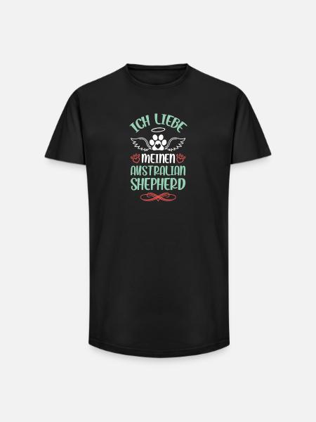 I love my Australian Shepherd - Long Fit Men's T-Shirt - black
