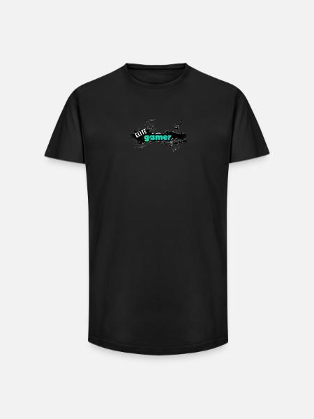 Elite Gamer Design mit dynamischem Text - Long Fit Männer T-Shirt - Schwarz