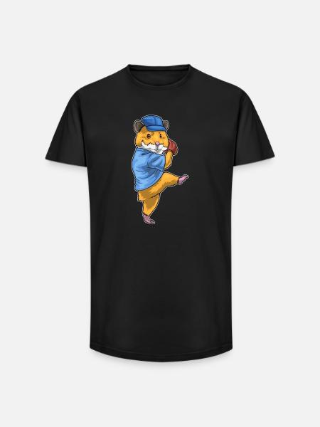 Hamster Baseball Baseball Glove - Long Fit Men's T-Shirt - black