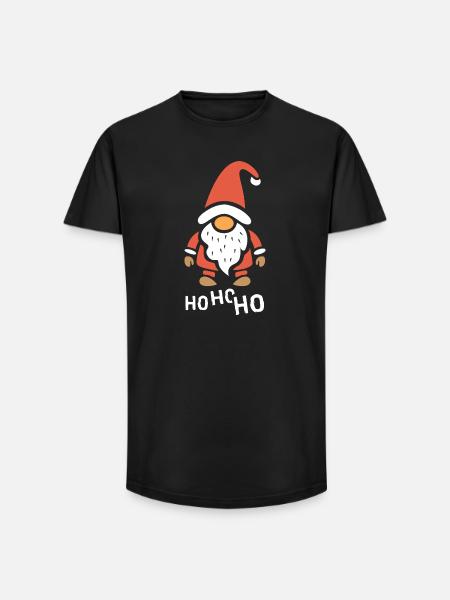 Funny Christmas Gnome Ho Ho Ho - Long Fit Men's T-Shirt - black