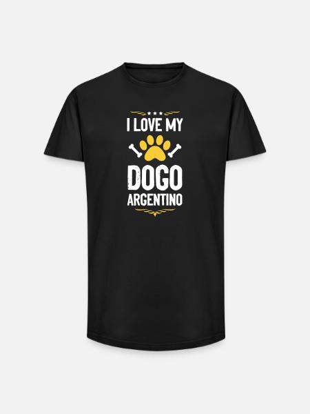 J’adore mon Dogue Argentino - T-shirt coupe longue homme - noir