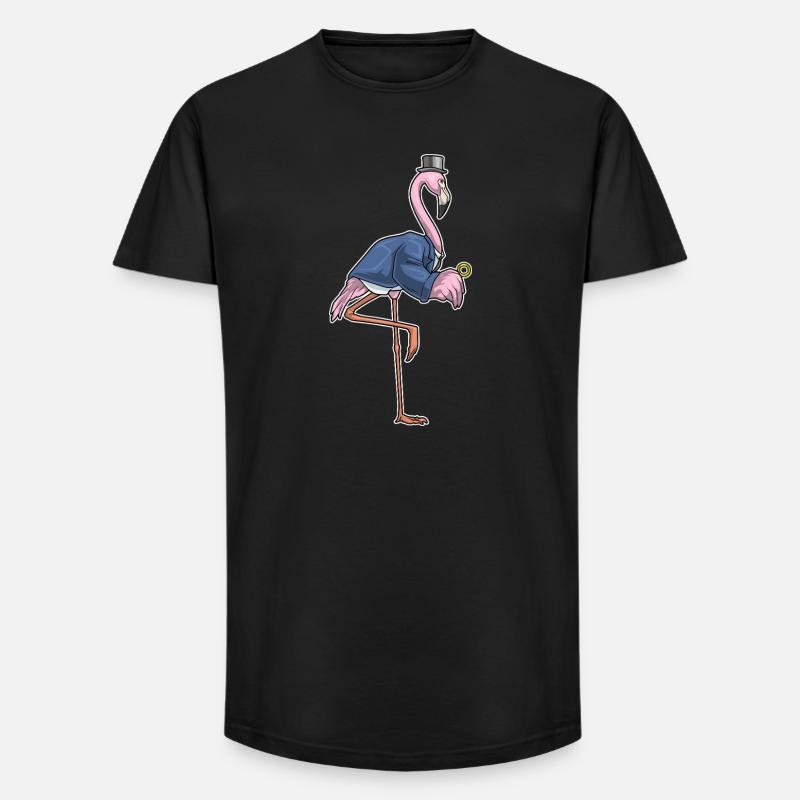 Flamingo Bräutigam Ehering Hochzeit - Long Fit Männer T-Shirt - Schwarz