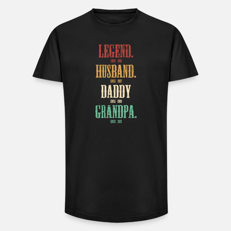 Legendenrollen: Ehemann Papa Opa - Long Fit Männer T-Shirt - Schwarz