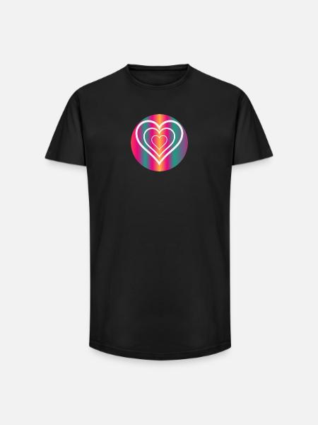 HEART. HAPPY BIRTHDAY - Long Fit Men's T-Shirt - black