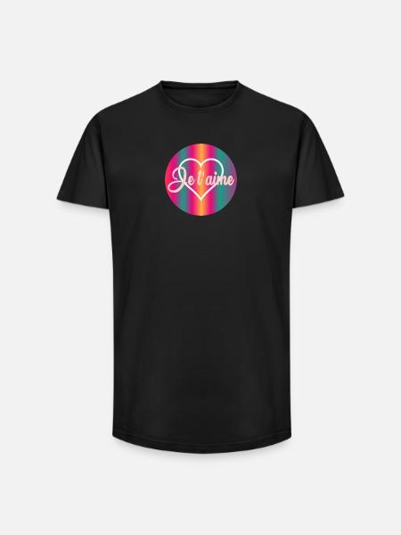HEART I LOVE YOU - Long Fit Men's T-Shirt - black