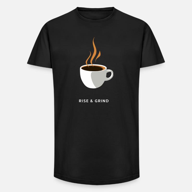 Dämpfende Kaffeemühle - Long Fit Männer T-Shirt - Schwarz