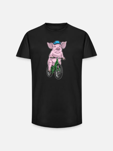 Vélo cochon - T-shirt coupe longue homme - noir