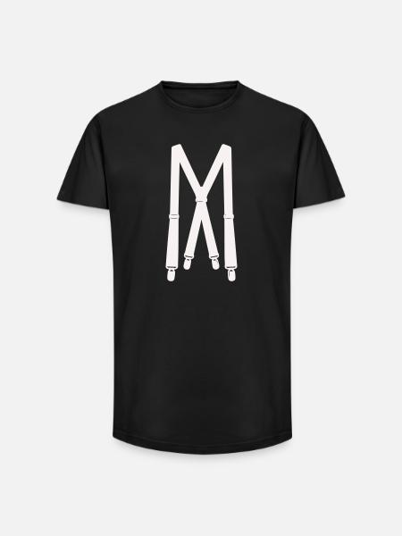 White suspenders illustration - Long Fit Men's T-Shirt - black