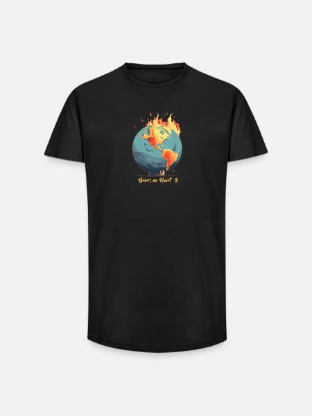 Die Welt Brennt - Long Fit Männer T-Shirt - Schwarz