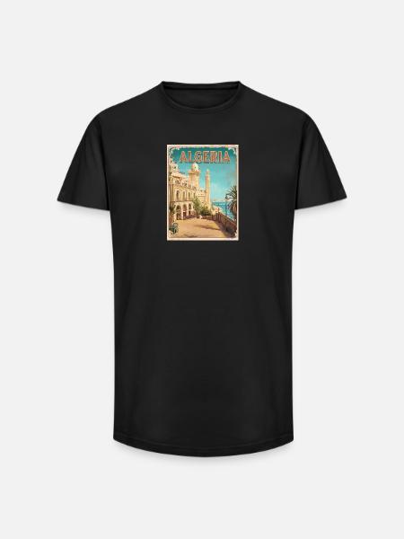 Algeria Coastal Historical View - Long Fit Men's T-Shirt - black