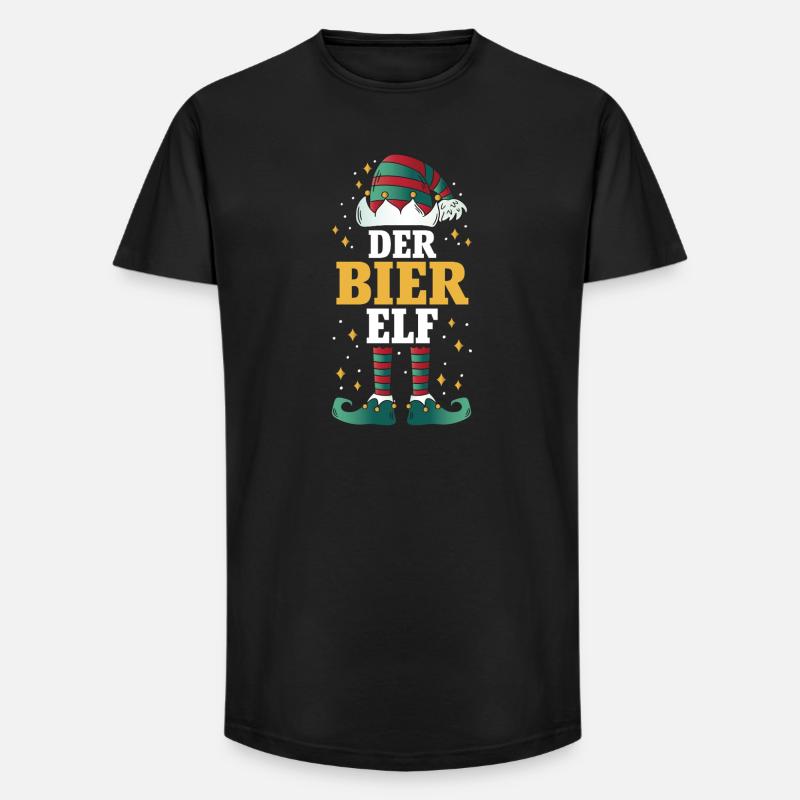 Weihnachten Der Bier Elf - Long Fit Männer T-Shirt - Schwarz