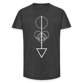 Geometric Arrow - Long Fit Men's T-Shirt - charcoal grey - Front - AI Model Male 185 light (185cm)