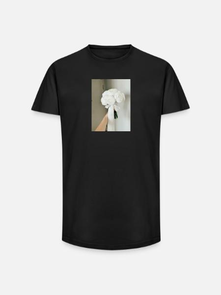 Peony Flower T-shirt - Long Fit Men's T-Shirt - black