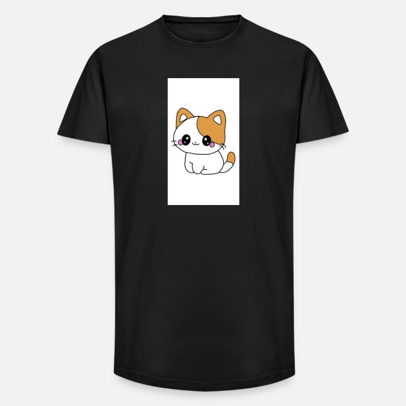 Kawaii-Kätzchen - Long Fit Männer T-Shirt - Schwarz