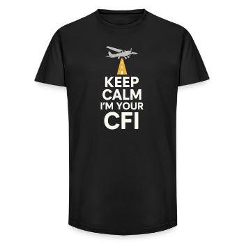 Flight Instructor Cfi Pilot Aviation Instructor - Long Fit Men's T-Shirt - black - Front - AI Model Male 185 light (185cm)
