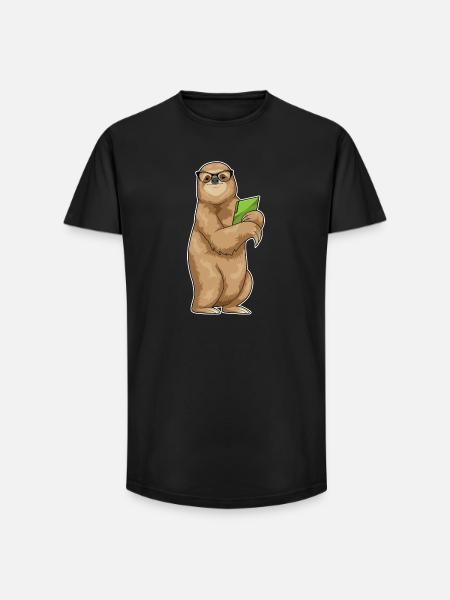 Sloth Secretary Folder Office - Long Fit Men's T-Shirt - black
