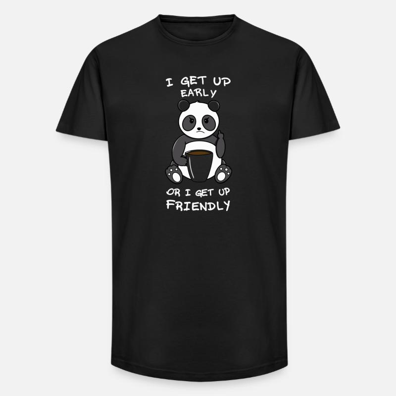 Früh oder freundlich - Long Fit Männer T-Shirt - Schwarz