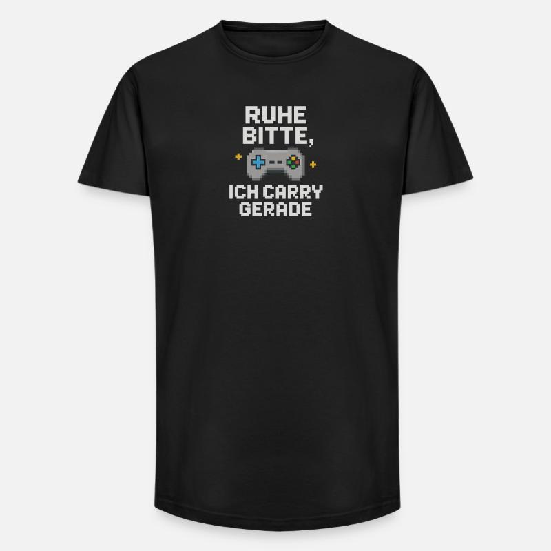 Ruhe Bitte Pixel Controller Grafik - Long Fit Männer T-Shirt - Schwarz